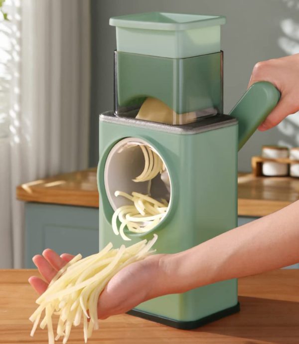 Multifunctional Manual Rotary Vegetable Cutter & Grater for Kitchen.